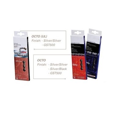 Ланцюг TAYA OCTO Chain - 7/8sp [Silver/Black]