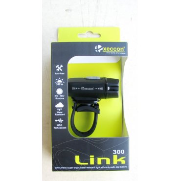 Xeccon Link 300 фонарь вело передний с USB 