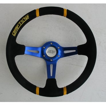 Руль ASP Drifting синий замшевый