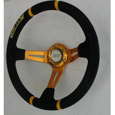 Руль ASP Drifting желтый замшевый