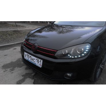 Volkswagen Golf 6 оптика передняя черная 2 линзы V1