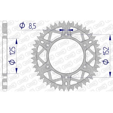 Зірка AFAM 520 AL-Grooved Chainwheel - Beta [Gun Metal]