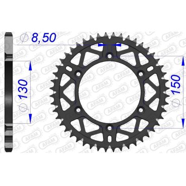 Зірка AFAM 520 AL-Grooved Chainwheel - Yamaha [Gun Metal]