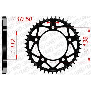 Зірка AFAM 525 Steel Chainwheel - Yamaha [Black]