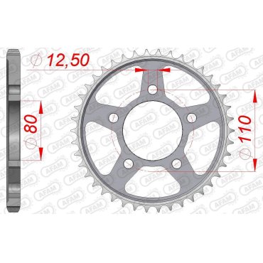 Зірка AFAM 525 Steel Chainwheel - Honda [Silver]