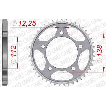 Зірка AFAM 525 Steel Chainwheel - Honda [Silver]