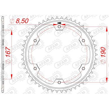 Зірка AFAM 525 Steel Chainwheel - Triumph [Silver]