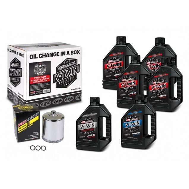 Комплект Maxima V-TWIN TWIN-CAM Oil Change Kit - Syntetic [Chrome]