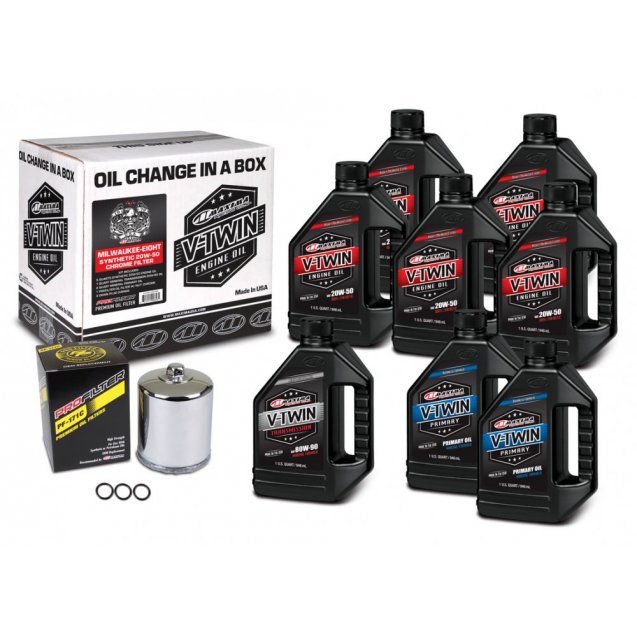 Комплект Maxima V-TWIN MILWAUKEE-EIGHT Oil Change Kit - Syntetic [Chrome]