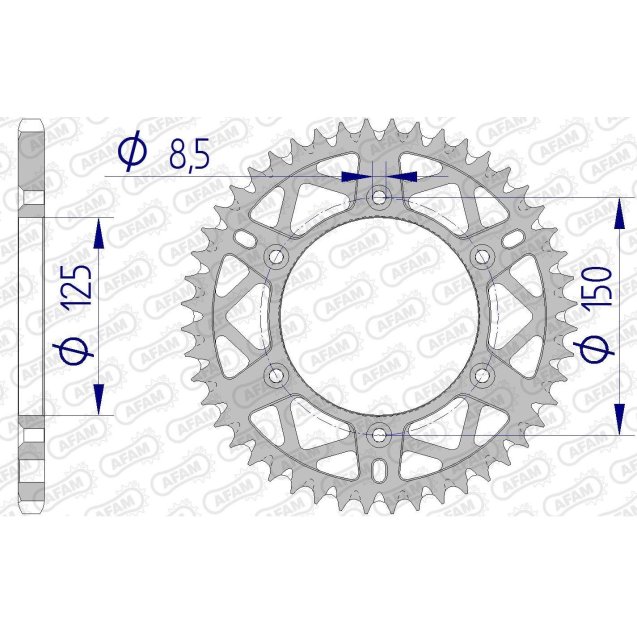 Зірка AFAM 520 AL-Grooved Chainwheel - KTM [Gun Metal]