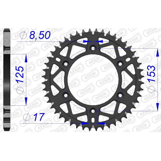 Зірка AFAM 520 AL-Grooved Chainwheel - Honda [Gun Metal]