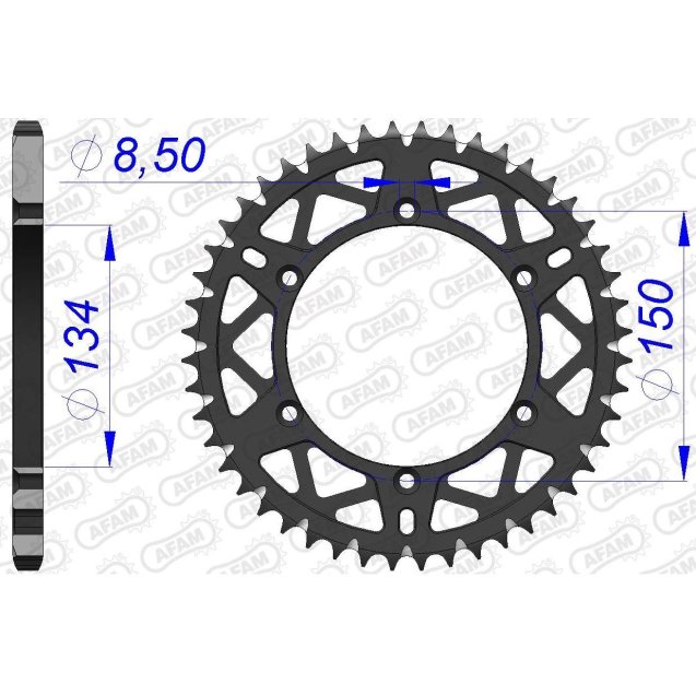 Зірка AFAM 520 AL-Grooved Chainwheel - Kawasaki [Gun Metal]