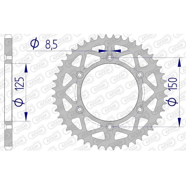 Зірка AFAM 520 Aluminium Chainwheel - KTM [Silver]