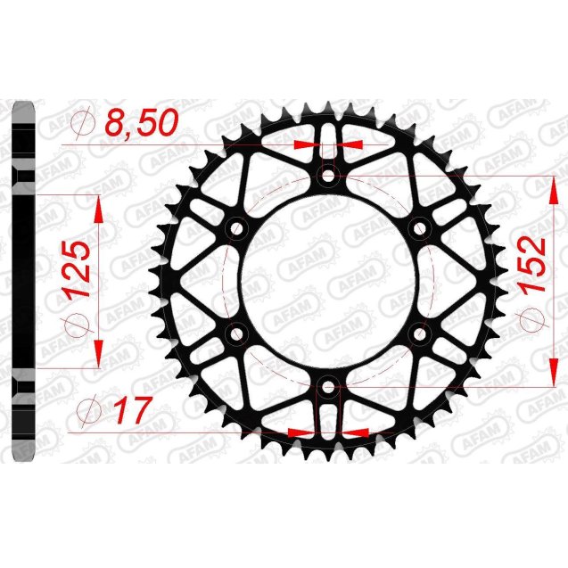 Зірка AFAM 520 SLK-Steel Chainwheel - Beta [Black]