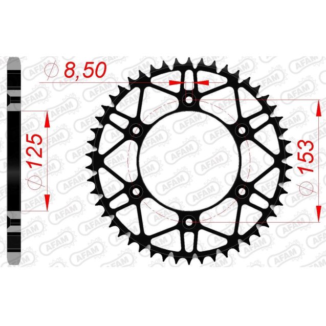 Зірка AFAM 520 SLK-Steel Chainwheel - Honda [Black]
