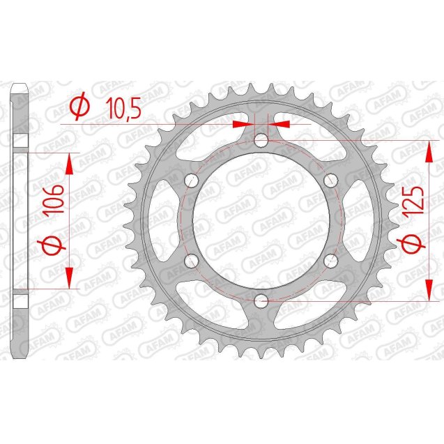 Зірка AFAM 520 Steel Chainwheel - Triumph [Silver]