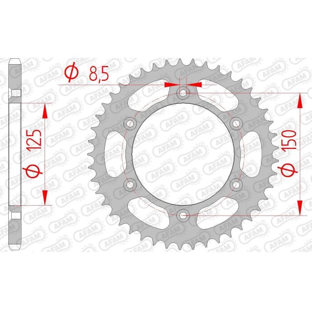Зірка AFAM 520 Steel Chainwheel - KTM [Silver]
