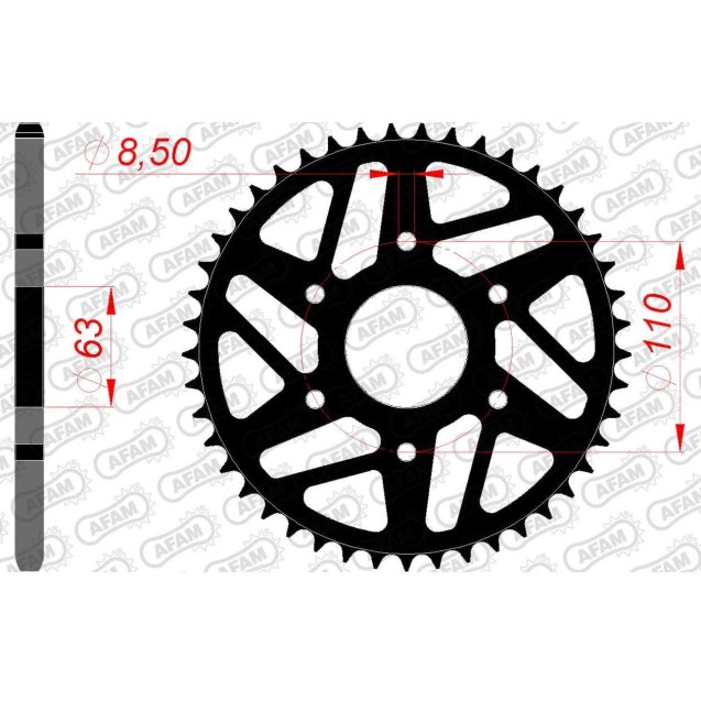 Зірка AFAM 520 Steel Chainwheel - KTM [Black]