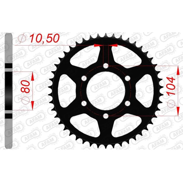 Зірка AFAM 520 Steel Chainwheel - Kawasaki [Black]