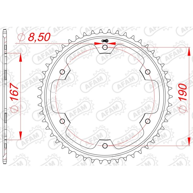 Зірка AFAM 525 Steel Chainwheel - Triumph [Silver]