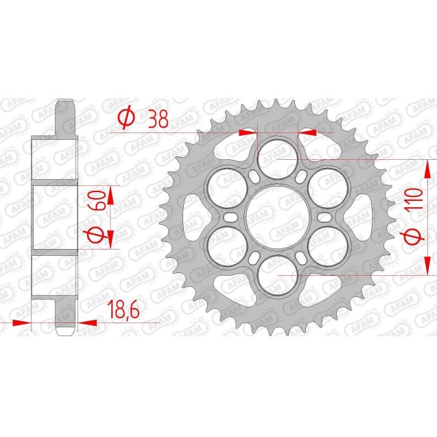 Зірка AFAM 525 Steel Chainwheel - Ducati [Silver]