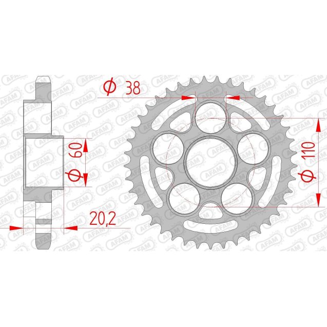 Зірка AFAM 525 Steel Chainwheel - Ducati [Silver]