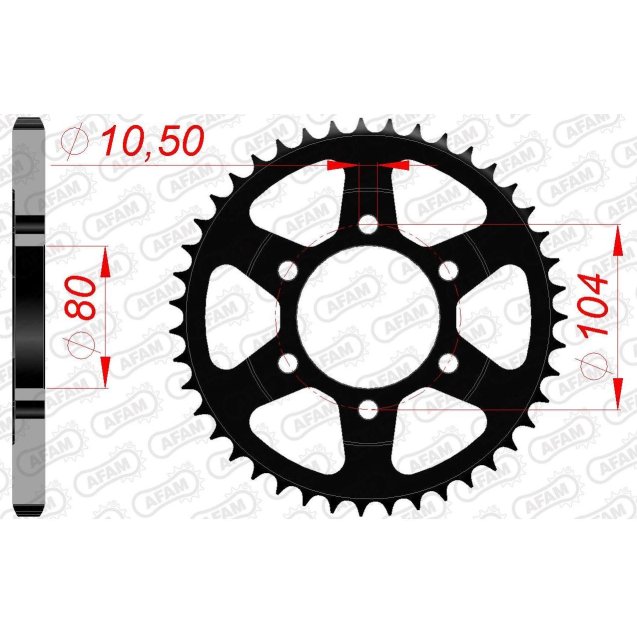 Зірка AFAM 525 Steel Chainwheel - Kawasaki [Black]