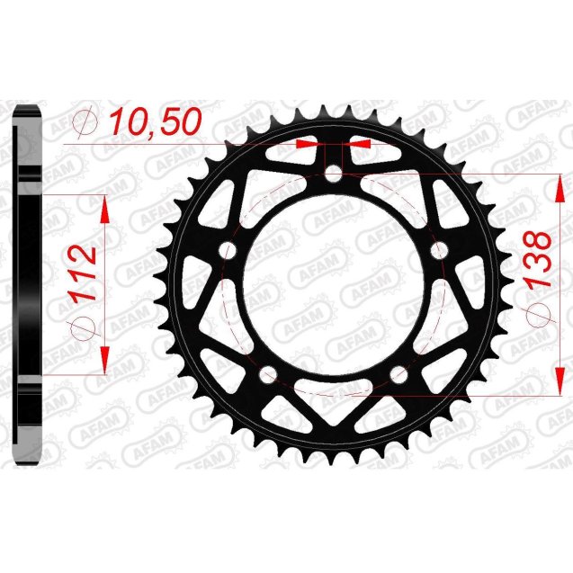 Зірка AFAM 525 Steel Chainwheel - Yamaha [Black]