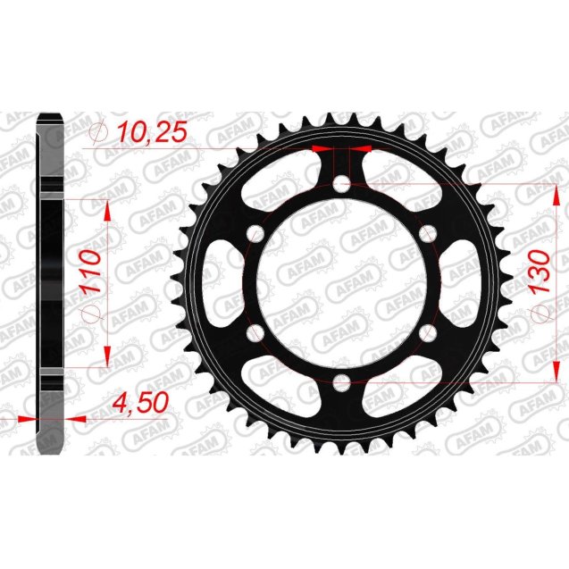 Зірка AFAM 525 Steel Chainwheel - Yamaha [Black]