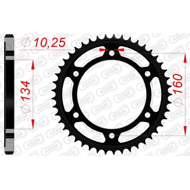 Зірка AFAM 525 Steel Chainwheel - Honda [Black]