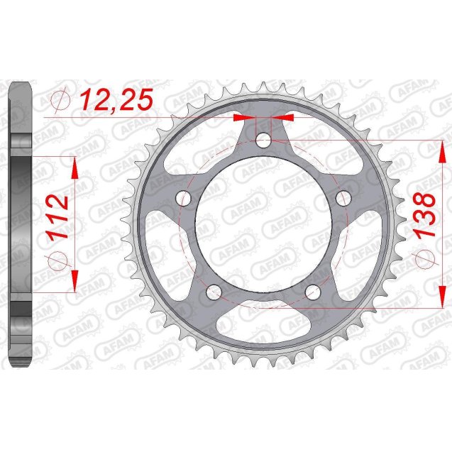 Зірка AFAM 525 Steel Chainwheel - Honda [Silver]