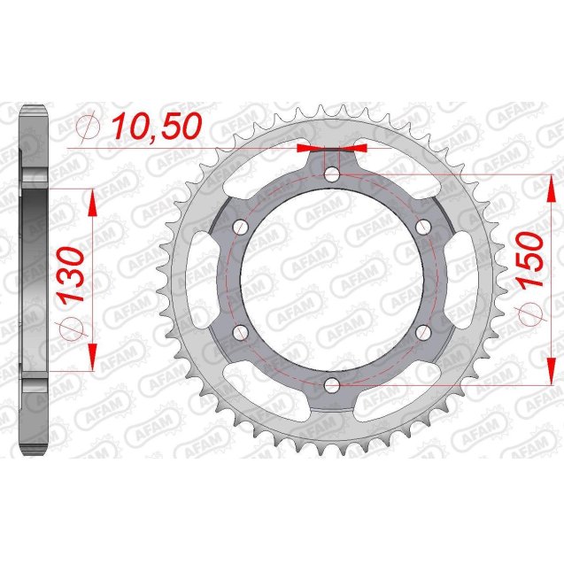 Зірка AFAM 525 Steel Chainwheel - Honda [Silver]