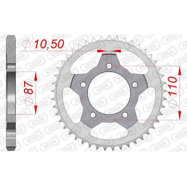 Зірка AFAM 525 Steel Chainwheel - Suzuki [Silver]