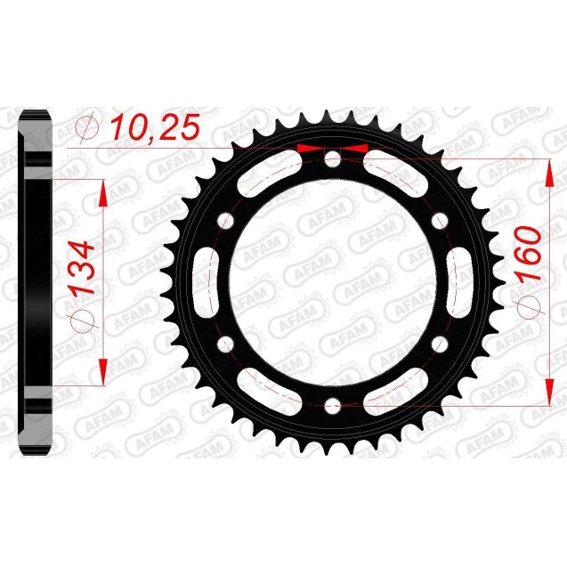 Зірка AFAM 530 Steel Chainwheel - Honda [Black]