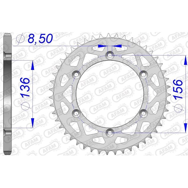 Зірка AFAM 520 Aluminium Chainwheel - Sherco [Silver]
