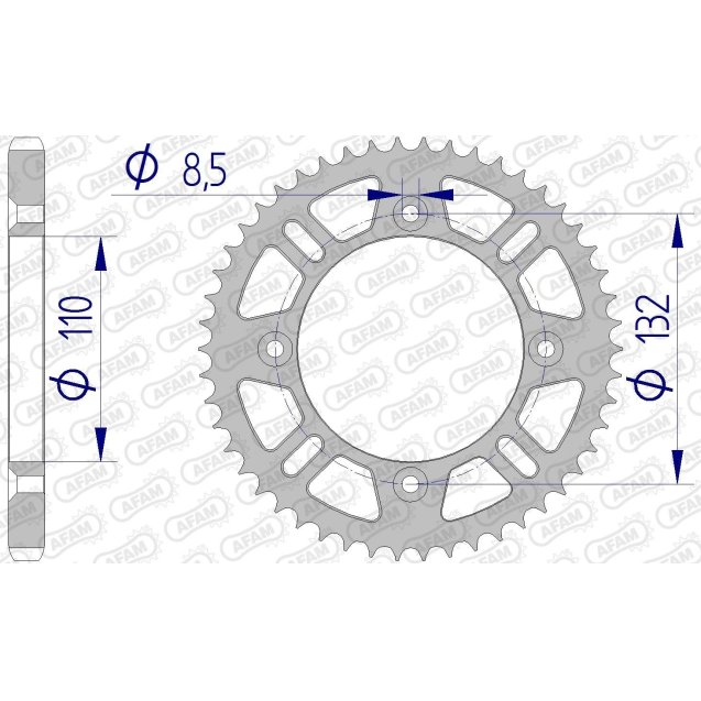 Зірка AFAM 428 Aluminium Chainwheel - KTM [Silver]