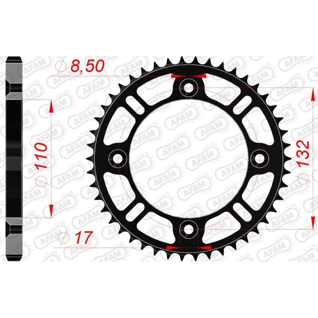 Зірка AFAM 428 K-Steel Chainwheel - KTM [Black]