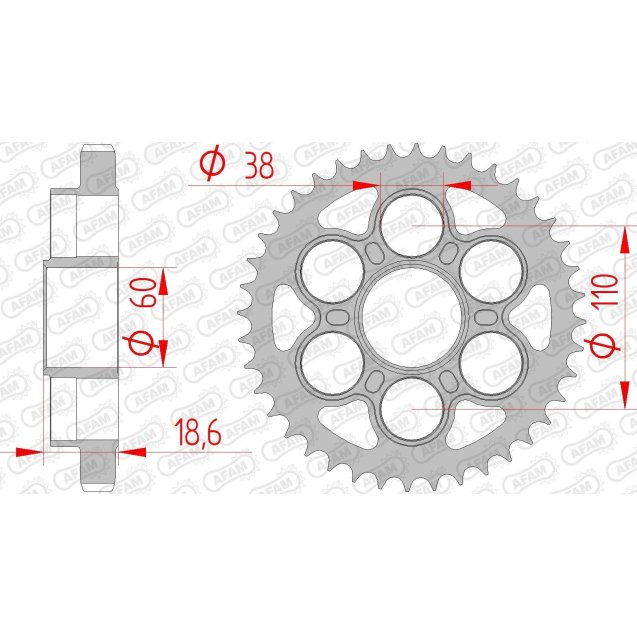 Зірка AFAM 530 Steel Chainwheel - Ducati [Silver]