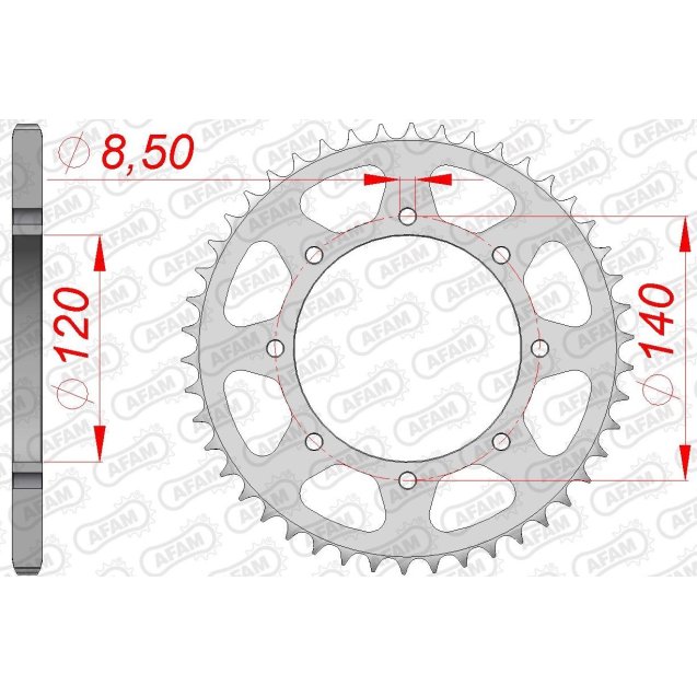 Зірка AFAM 520 Steel Chainwheel - Kawasaki [Silver]