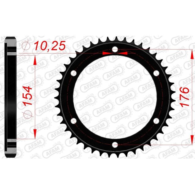Зірка AFAM 530 Steel Chainwheel - Honda [Black]