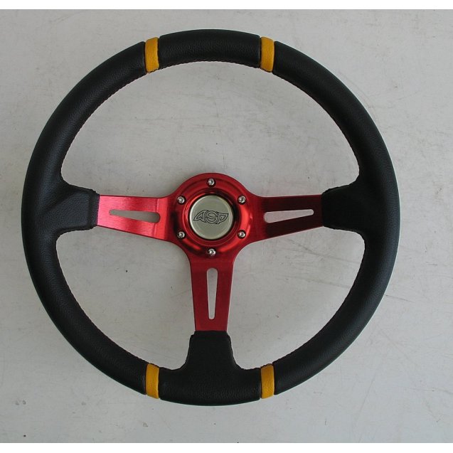Руль ASP  красный виниловый