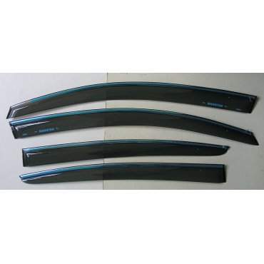 Volkswagen Passat B6 ветровики дверей с хром полоской ASP передние и задние/ дефлекторы/ sunvisors chrome