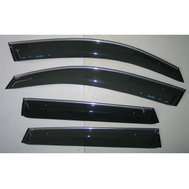 Audi Q5- ветровики дверей с хром полоской ASP передние и задние/ дефлекторы/ sunvisors chrome
