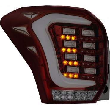 Subaru Forester SJ оптика задняя альтернативная ,фонари тюнинг диодные тонированный хром / LED taillights smoked red