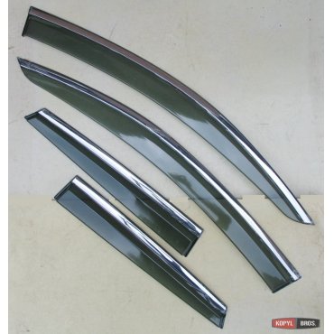 Opel Crossland X 2017+  ветровики дефлекторы окон ASP с молдингом нержавеющей стали / sunvisors