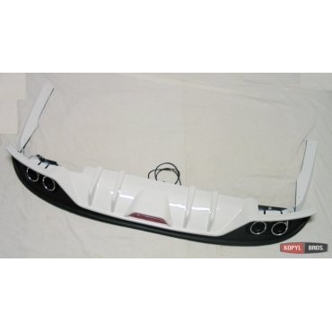 Hyundai Elantra AD 2016+ накладка на задний бампер диффузор 2L White