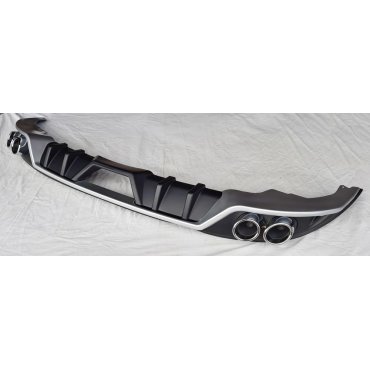 Mazda 3 Axela 2014+ седан накладка на задний бампер диффузор черный стиль HH