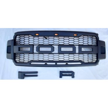 Ford F250 Mk4 P558 2016+ решетка радиатора с LED огнями в стиле Raptor KRN 