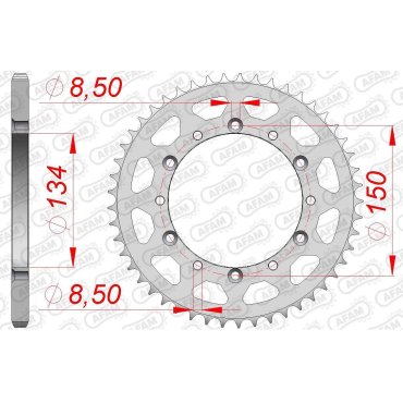 Зірка AFAM 520 Steel Chainwheel - Kawasaki [Silver]