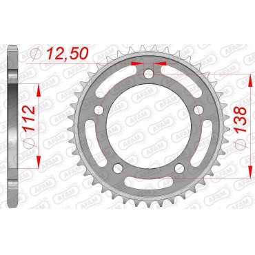Зірка AFAM 520 Steel Chainwheel - Honda [Black]